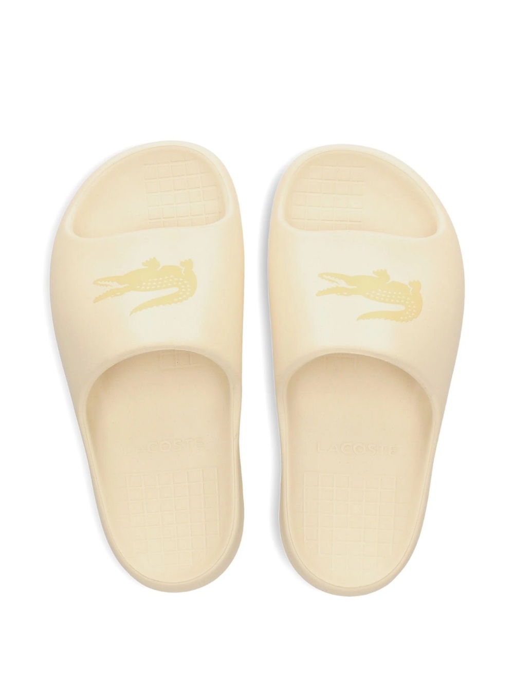 Lacoste Slide Sandal with Croc Logo in Beige